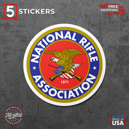 Sticker, Vinyl Decal, NRA National Rifle Association, 5 Stickers