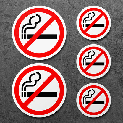 Sticker, Vinyl Decal, No Smoking Sign, 5 Stickers