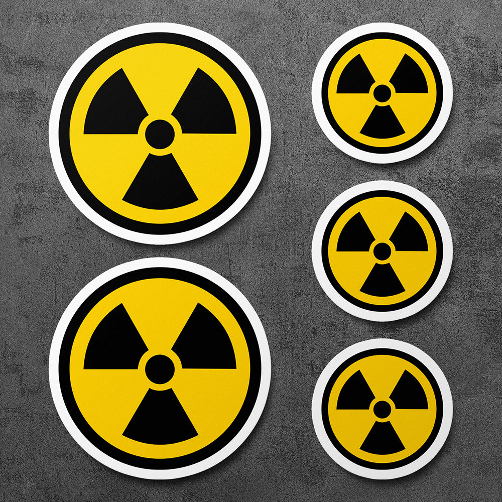 Sticker, Vinyl Decal, Nuclear Sign, 5 Stickers