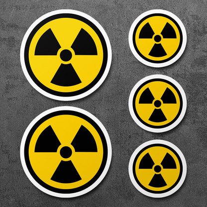 Sticker, Vinyl Decal, Nuclear Sign, 5 Stickers