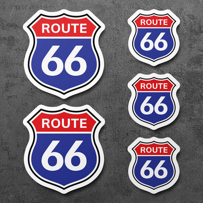 Sticker, Vinyl Decal, Route 66 Sign, 5 Stickers