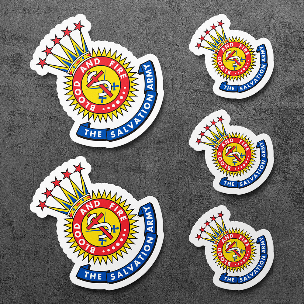 Sticker, Vinyl Decal, Salvation Army Crest, 5 Stickers