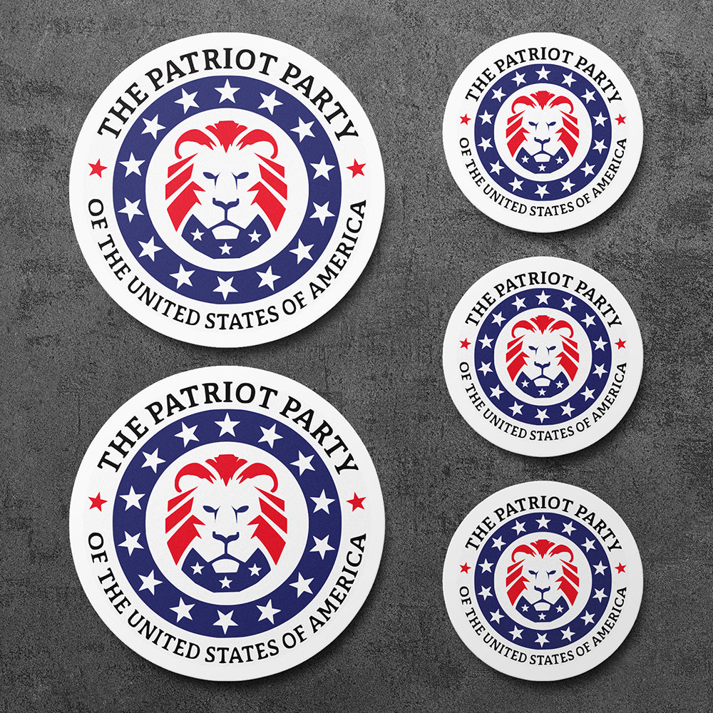 5 Stickers, Vinyl Decal, The Patriot Party Trump 2024 American Patriotic