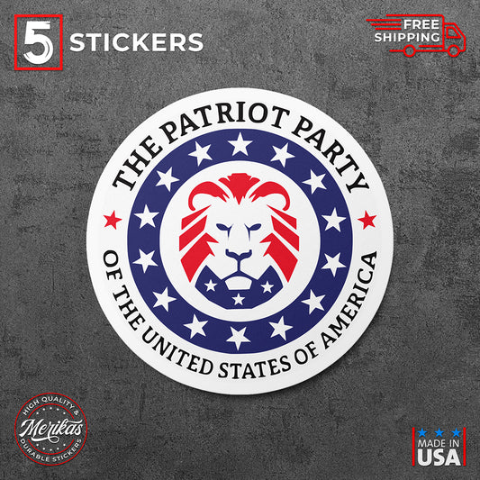 5 Stickers, Vinyl Decal, The Patriot Party Trump 2024 American Patriotic