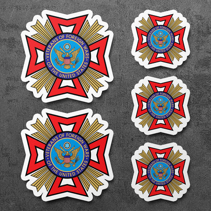 Sticker, VFW Veterans of Foreign Wars Vinyl Decal, 5 Stickers